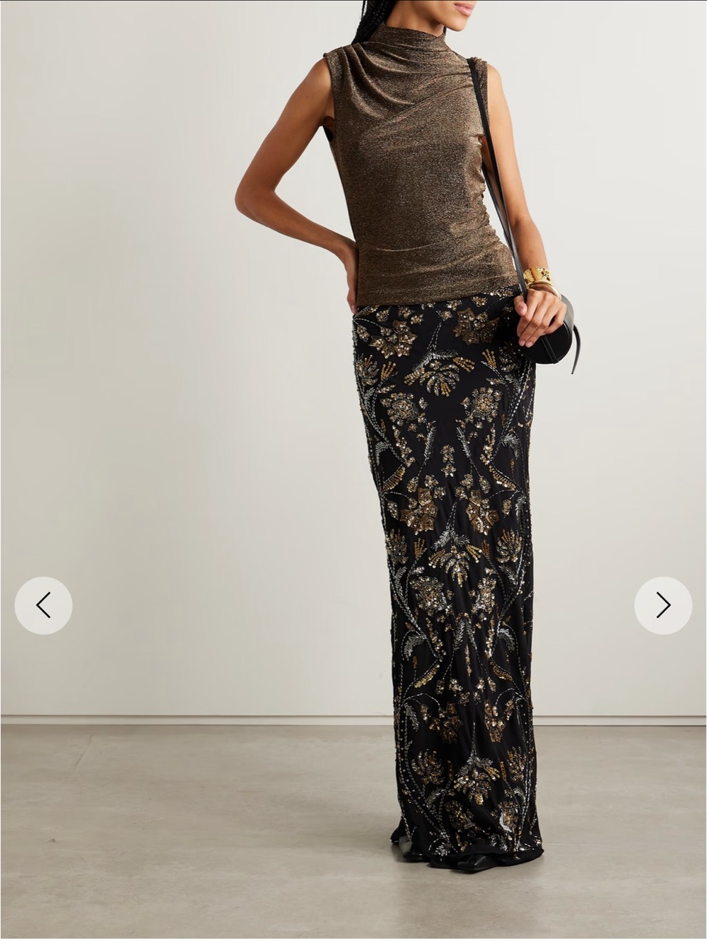 Veronica Beard Mylie ruched metallic knitted tank - XL